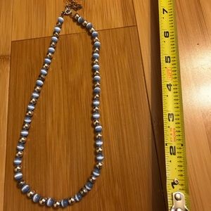 Blue bead necklace